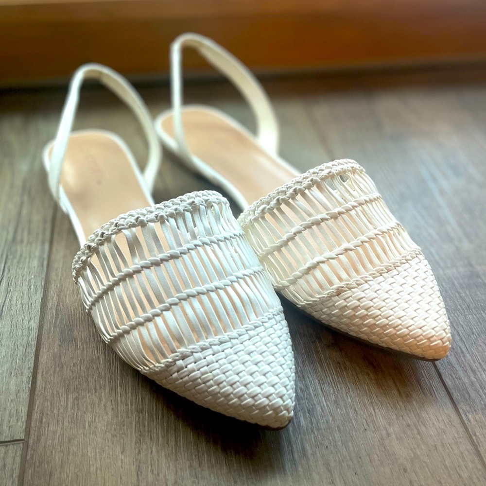 Just Fab White Flats